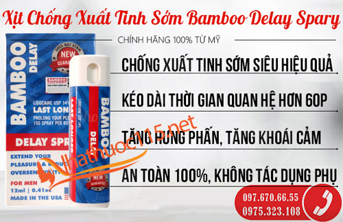 Xịt Chống Xuất Tinh Sớm, Kéo Dài Quan Hệ BamBoo Delay Spray Chai 12ml