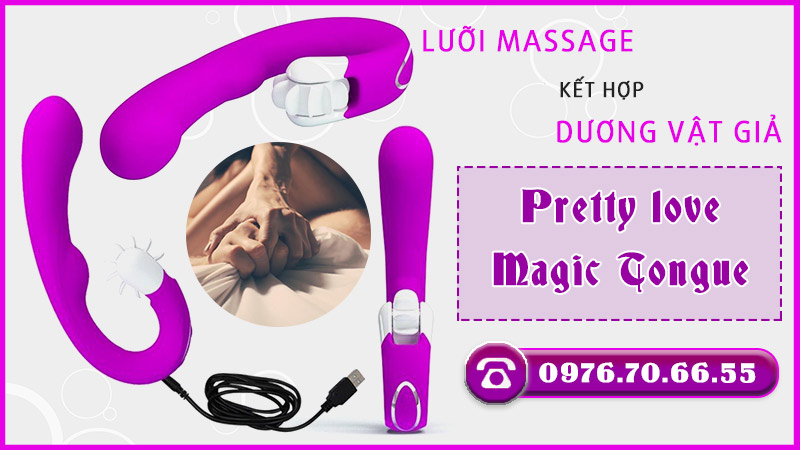 Lưỡi massage kết hợp dương vật Pretty love Magic Tongue