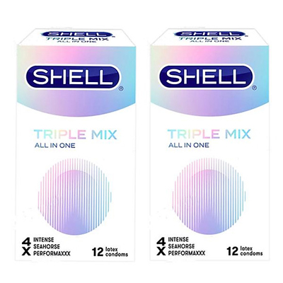 Bao cao su Shell Triple Mix siêu mỏng có gai