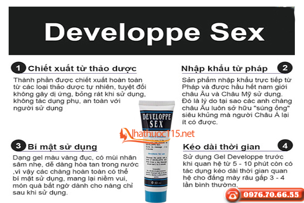 Ưu điểm của sản phẩm gel bôi Developpe Sex