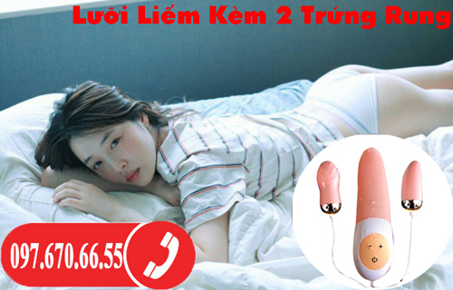 Lưỡi Liếm Kèm 2 Trứng Rung Mềm Mịn Kích Thích