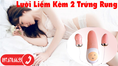 Lưỡi Liếm Kèm 2 Trứng Rung Mềm Mịn Kích Thích