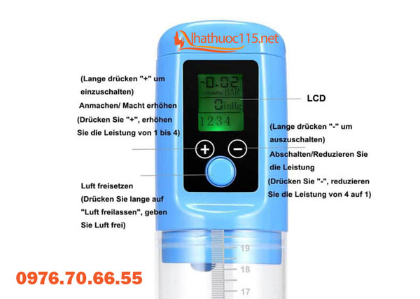 Máy tập tăng kích thước dương vật LCD V4.0