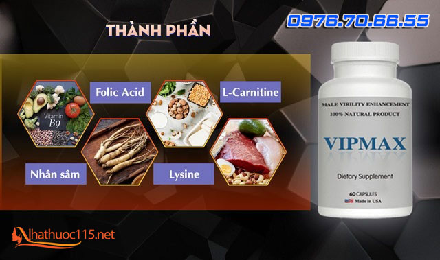 thành phần có trong sản phẩm vipmax